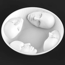 polyheadbowl support print art bowl fruits kitchen sculpt head 3d print model - Mito3D
