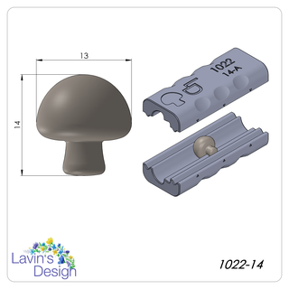 polímero argila conta rolo cogumelo led1022 14 joalheria textura cortador 3d print model - Mito3D
