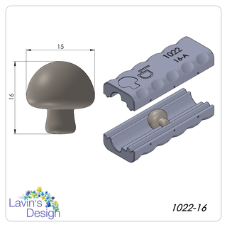 polímero argila conta rolo cogumelo led1022 16 joalheria textura cortador 3d print model - Mito3D