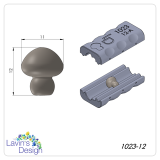 polymer clay bead roller mushroom shape led1023-12 Jewelry texture cutter 3d print model - Mito3D