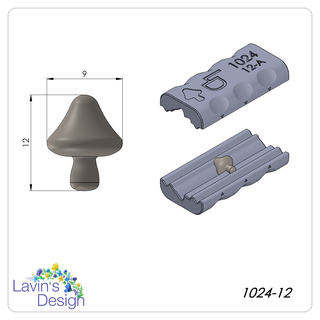 polymer clay bead roller mushroom shape led1024-12 Jewelry texture cutter 3d print model - Mito3D