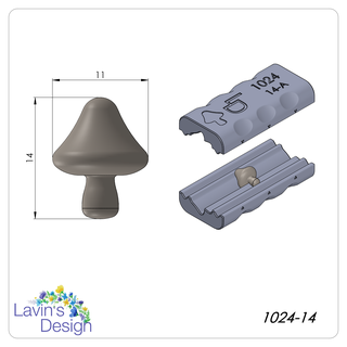 polímero argila conta rolo cogumelo led1024 14 joalheria textura cortador 3d print model - Mito3D