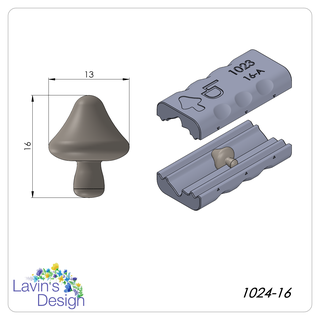 polímero argila conta rolo cogumelo led1024 16 joalheria textura cortador 3d print model - Mito3D