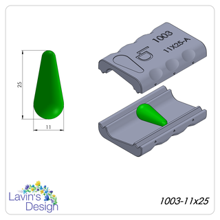 polimero argilla tallone rullo lacrima forma led1003 11x25 struttura taglierina 3d print model - Mito3D