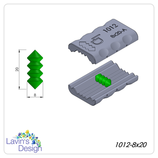 polímero arcilla talón rodillo único forma led1012 8x20 textura cortador 3d print model - Mito3D