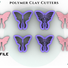 polimer kil kesici 2 boyut versiyonlar kelebek kesiciler eulitecom takı indie minimalist moda stl organik şekil 3d print model - Mito3D