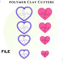 polymer clay cutter 4 size hearts puzzle euliteccom jewelry indie minimalist polymer clay cutter fashion stl polymer clay organic shape