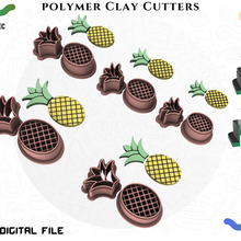polymère argile coupeur 5 tailles 2 version Couper ananas+été euliteccom cc copyright Licence 3d print model - Mito3D