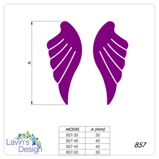 polymer clay cutter angel wings shape 4 sizes 8 cutters led857 Jewelry texture 3d print model - Mito3D