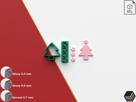 polímero arcilla cortador navidad árbol 6 talla 3 cortar versión año stl expediente 3d impresión joyería joya indie minimalista moda arco orgánico eulitec 3d print model - Mito3D