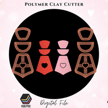 polymer clay cutter dangle hearts geo euliteccom jewelry indie minimalist valentine's day fashion stl organic shape 3d print model - Mito3D