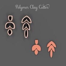polymer clay cutter leaves jewel earrings leave 3d print model - Mito3D