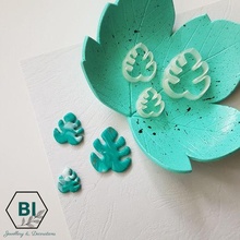 polymer clay cutter monstera leaf jewelry shape tools earring 3d print model - Mito3D