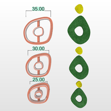 polimer kil kesici oval organik lorren3d küpe moda indie minimalist minimum şekil mücevher porselen 3d print model - Mito3D