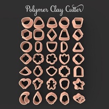 polymer clay cutter stud bundle 35 designs jewelry mini set 3d print model - Mito3D