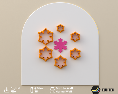 polymer clay cutters christmas snowflake 6 sizes 2 cut versions euliteccom cc copyrighted license Jewelry cutter indie minimalist fashion jewel arch organic eulitec 3d print model - Mito3D