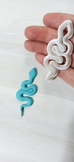 polymer clay cutters snake vibora cutter earrings molds 3d print model - Mito3D