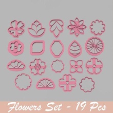 polymer clay cutters tools & supplies handmade jewellery floral flower vase shape set 19 pieces jewelry cookie fruits walls 3d peach small big creality ender 3 v2 flowers 3d print model - Mito3D