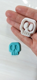 polymer clay cutters skull earrings molds 3d print model - Mito3D