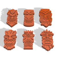 polymer clay cutters totems x6 designs 3d print model - Mito3D