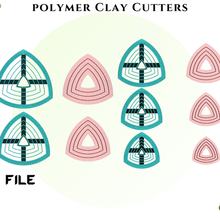 polymer clay cutters triangle internal digital stl file 5 size 3d printer euliteccom jewelry indie minimalist cutter fashion organic shape 3d print model - Mito3D