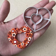 polymer clay sharp heart donut cutter tool jewelry shapes earrings 3d print model - Mito3D