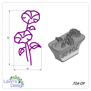 polymer clay stamp birth flower september morning glory led704-09 texture 3d print model - Mito3D