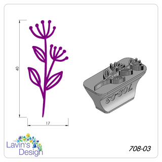 polymer clay stamp flower led708-03 texture cutter tool 3d print model - Mito3D