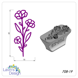 polymer clay stamp flower led708-19 texture cutter tool ceramic embossing 3d print model - Mito3D