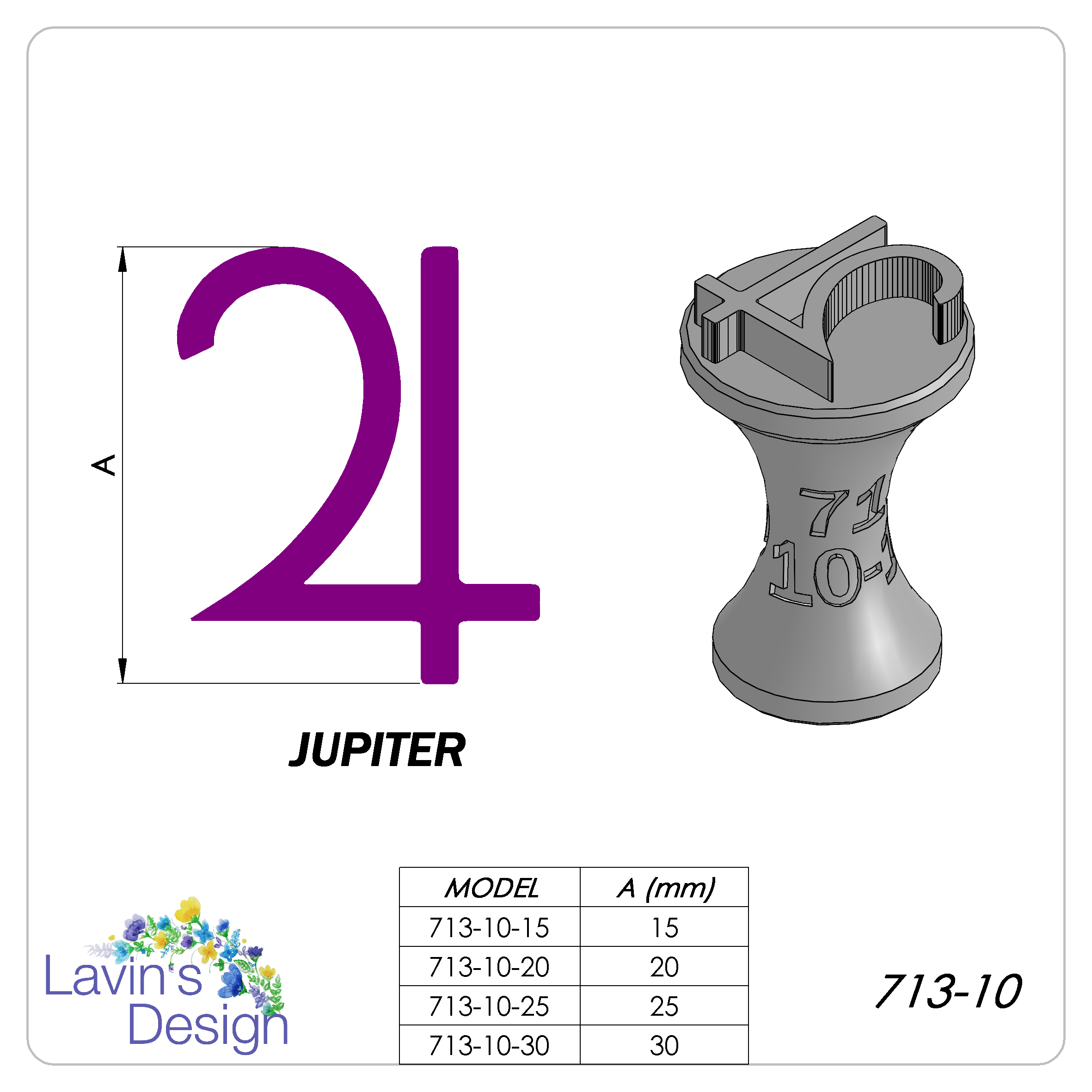 polymer clay stamp jupiter symbol 4 sizes led713-10 texture cutter tool ceramic embossing 3D print model - Mito3D