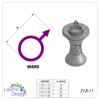 polimer kil pul Mars sembol 4 boyutları led713 11 doku kesici araç seramik kabartma 3d print model - Mito3D