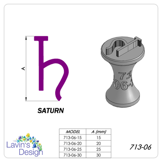 polimer kil pul Satürn sembol 4 boyutları led713 06 doku kesici araç seramik kabartma 3d print model - Mito3D