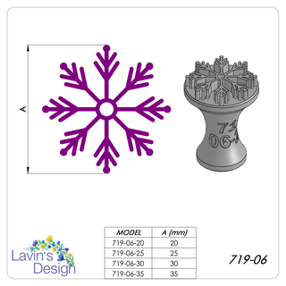 polímero arcilla sello copo nieve Navidad 4sizes led719 06 textura cortador herramienta 3d print model - Mito3D