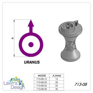 polimer kil pul Uranüs sembol 4 boyutları led713 08 doku kesici araç seramik kabartma 3d print model - Mito3D