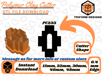 polymer clay stud cutter aztec window 5 sizes digital stl file 3d printing organic arch jewel fashion minimalist indie triform designs 3d print model - Mito3D