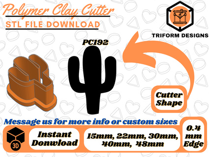 polymer clay stud cutter cactus 5 sizes digital stl file 3d printing organic arch jewel fashion minimalist indie triform designs 3d print model - Mito3D
