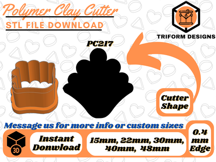 polymer clay stud cutter fan 5 sizes digital stl file 3d printing organic arch jewel fashion minimalist indie triform designs 3d print model - Mito3D