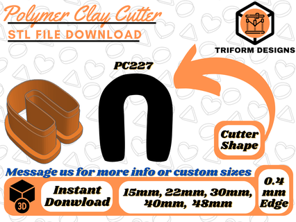 polymer clay stud cutter long 5 sizes digital stl file 3d printing organic arch jewel fashion minimalist indie triform designs 3d print model - Mito3D