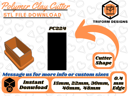 polymer clay stud cutter rectangle 5 sizes digital stl file 3d printing organic arch jewel fashion minimalist indie triform designs 3d print model - Mito3D
