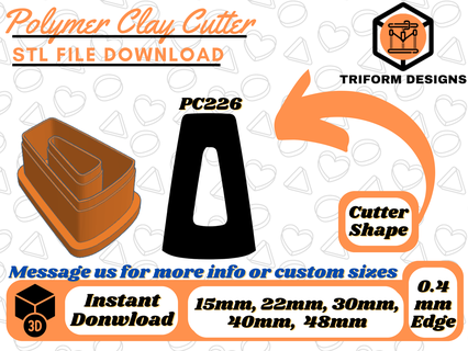 polymer clay stud cutter window opening 5 sizes digital stl file 3d printing organic arch jewel fashion minimalist indie triform designs 3d print model - Mito3D