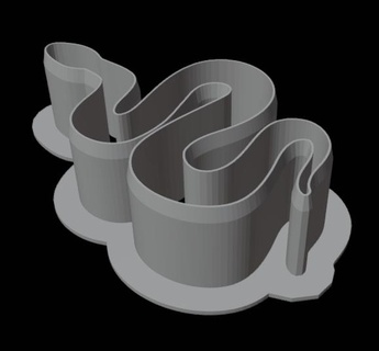 polimero argento argilla taglierina serpente biscotto indie minimalista moda gioiello arco organico animale 3d print model - Mito3D