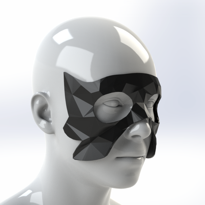 polygitter katze maske batman katzenfrau 3d print model - Mito3D