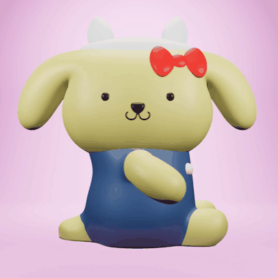 pompompurin gatinha 50th aniversário edição arte sanrio brinquedo figura 3d print model - Mito3D