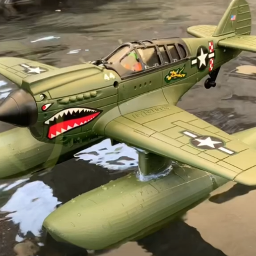 pontoons floats sgt savage p40 warhawk 3D print model - Mito3D