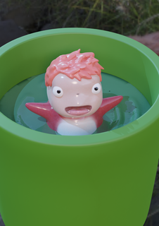 Ponyo Spielzeug poly ghibli Ventilator Kunst niedlich 3d print model - Mito3D