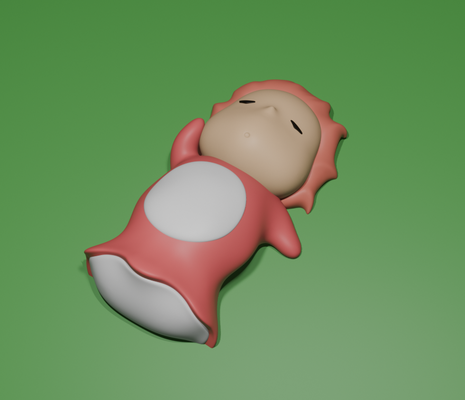 ponyo sleeping studio ghibli cute figure 3d print model - Mito3D
