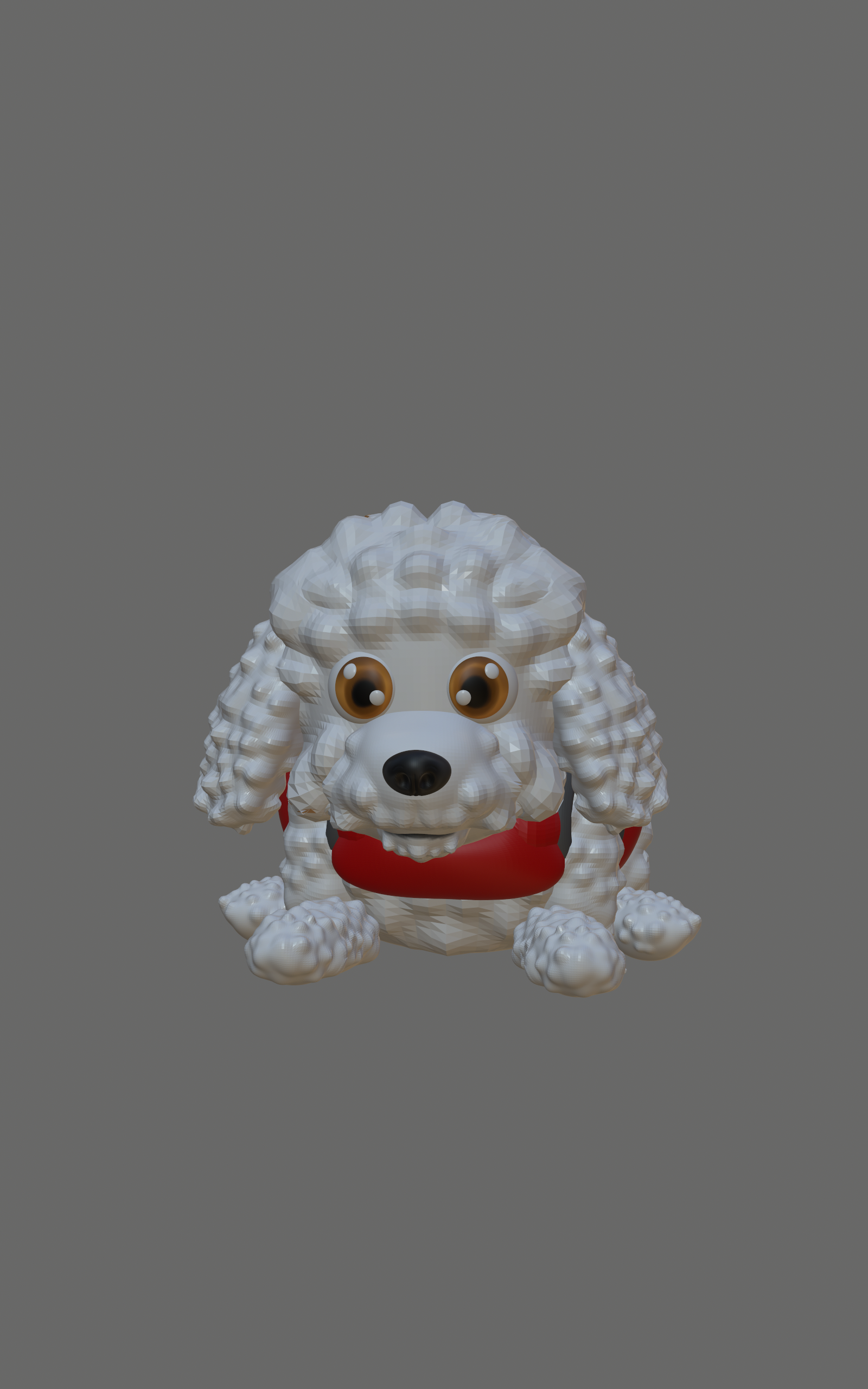 poodle animal cão brinquedo arte 3D print model - Mito3D
