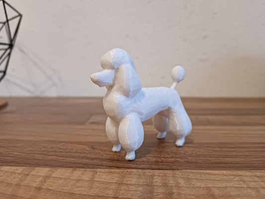 pudel poly figur kunst hund dekoration haustier tier 3d print model - Mito3D