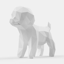 poodle toy low poly a arte animais cão spitz poddle animal de estimação 3d print model - Mito3D