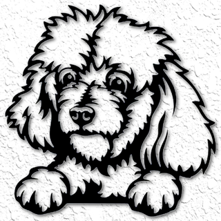 poodle wall decor dog art puppy 2d canine breed animal free home w2 low poly teacup small pack toy 3d print model - Mito3D